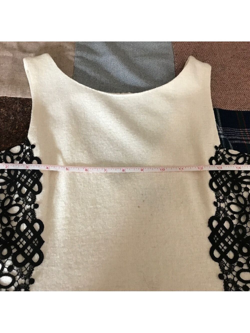 Banana Republic Sheath Dress Lace Trim Winter White Size 4 - Picture 9 of 13